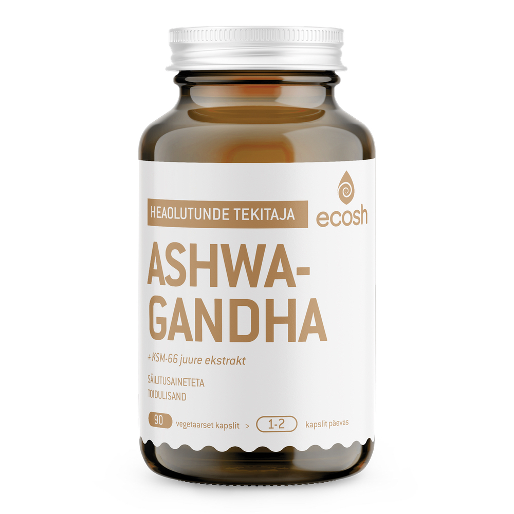 Ashwagandha juure ekstrakt Ecosh 90 kapslit