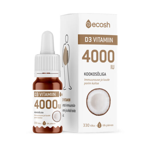 Vitamiin D3 kookosõliga 4000 IU Ecosh 10 ml