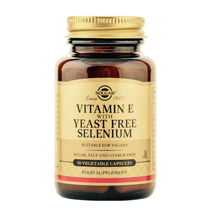 Vitamiin E koos pärmivaba seleeniga Solgar 50 kapslit